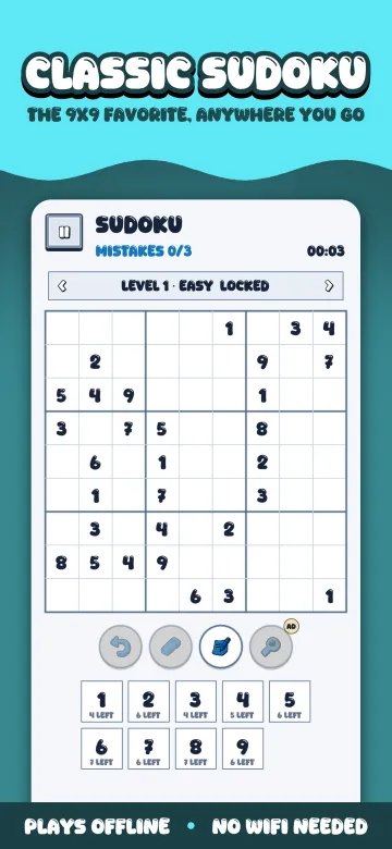 Sudoku in Offline Arcade